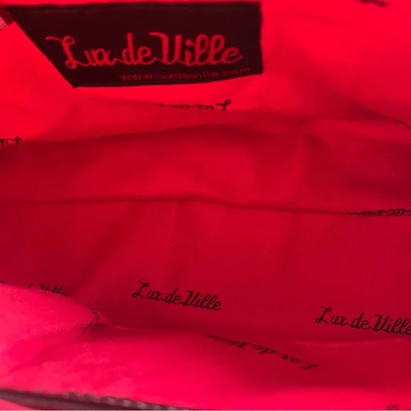 Lux de Ville Guinness Black Patent & Leopard Print Quilted Satchel - Picture 6 of 6